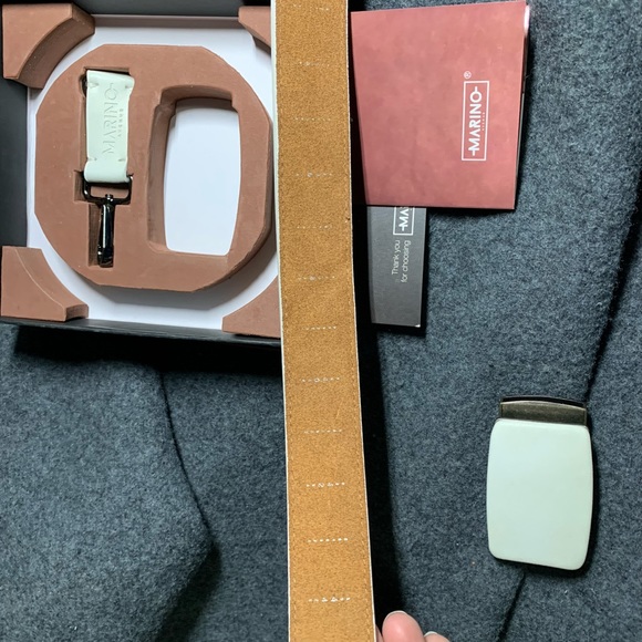 Marino Avenue White Nubuck suede adjustable belt $38 - Picture 6 of 9